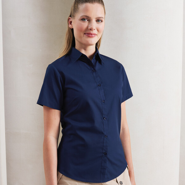 Premier Ladies Short Sleeve Poplin Blouse Thumbnail