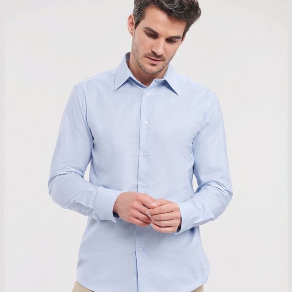 Russell Collection Long Sleeve Tailored Oxford Shirt Thumbnail