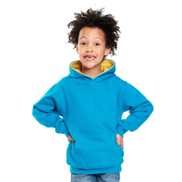 Premium kids contrast hoodie Thumbnail